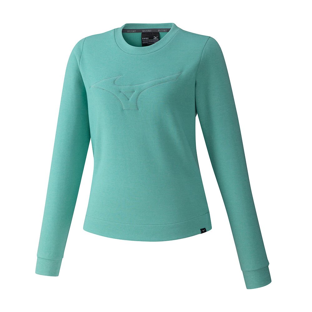 Womens Mizuno RB Crew Tops Green Philippines (PAESYF405)